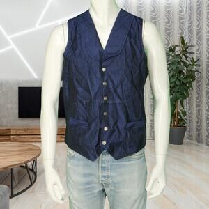 Scully Western Embossed Blue Vest Size Large